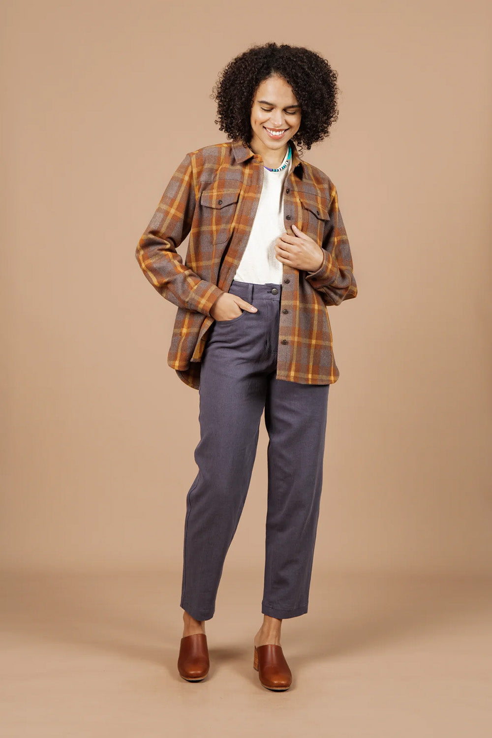 Bridge & Burn - Harlow Shirt Jacket - Sunrise Plaid - Front