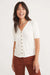 Marine Layer - Lexi Rib Button Top - Antique White - Front