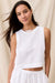 Marine Layer - Quinn Linen Tank - White - Front