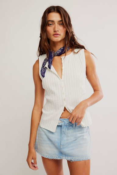 Free People - Tilly Vest - Ivory - Front