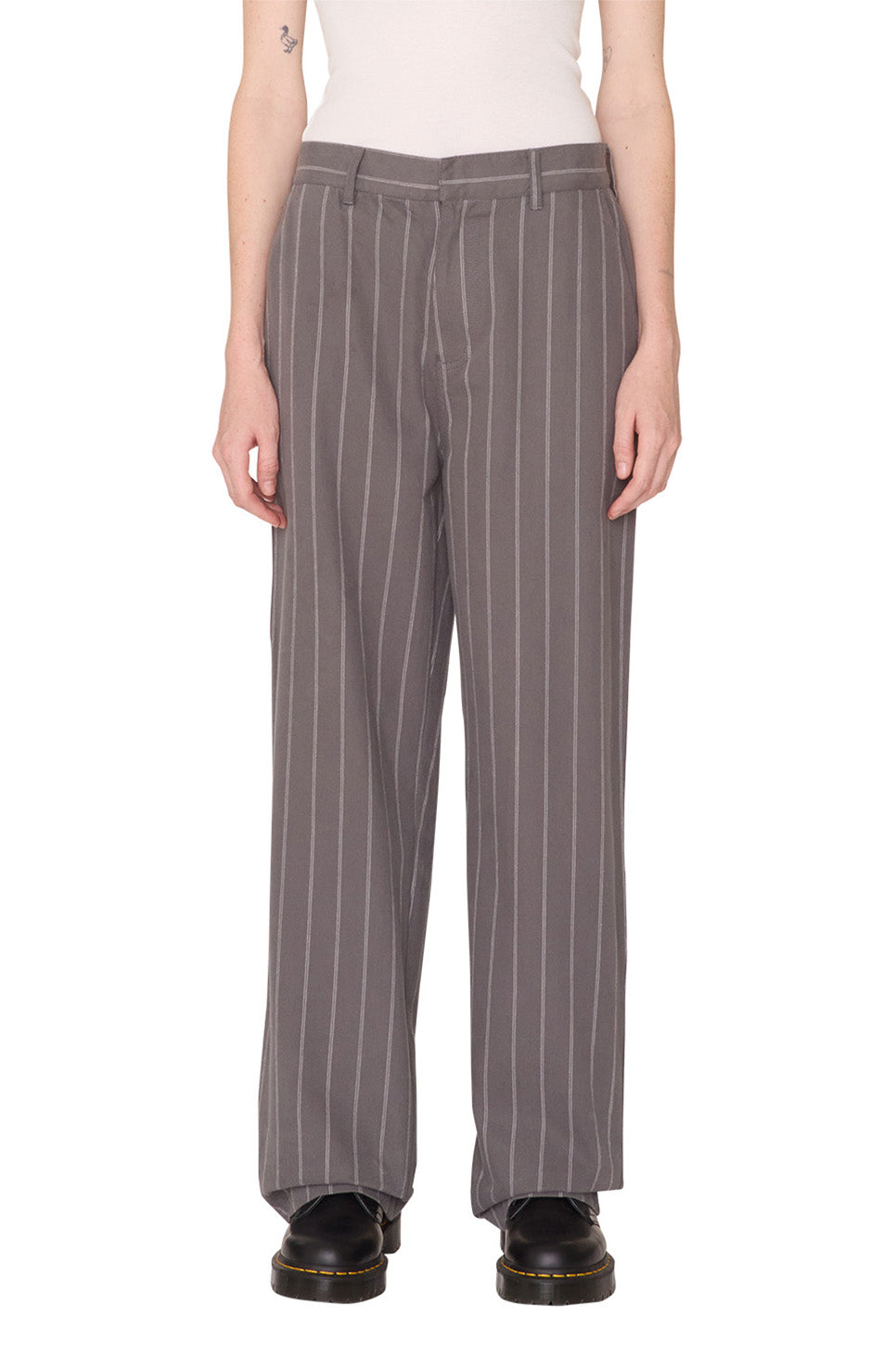 Obey - Mystery Stripe Carpenter Pant - Dark Grey Multi - Front