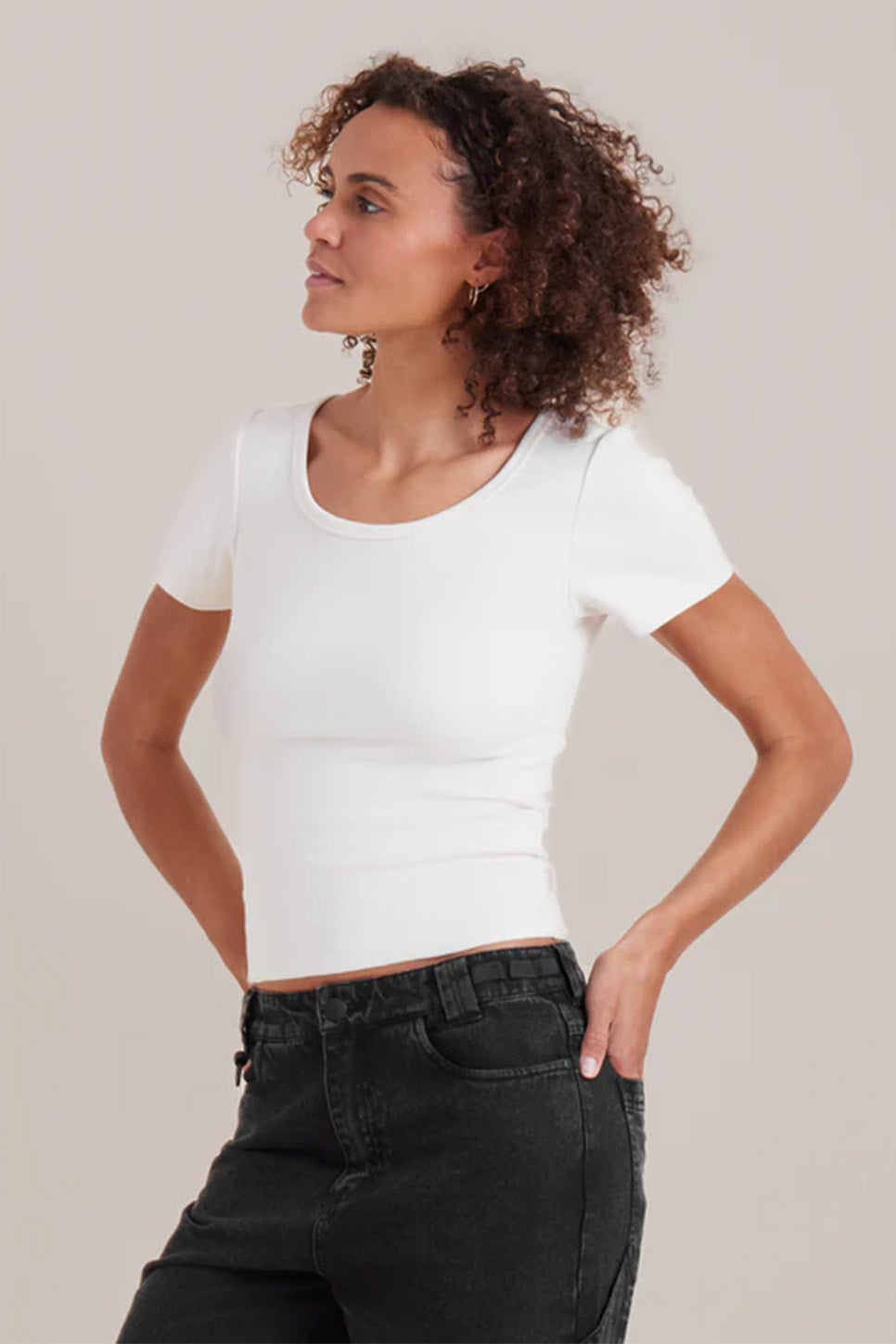 Roark - Wind Worn Tee - Off White - Side