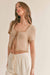 Sage the Label - Amore Sweater Tie Top - Taupe White - Profile