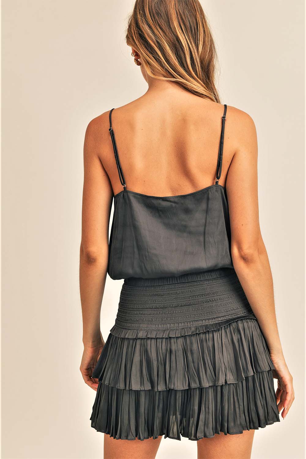 Reset by Jane - Silky Amore Skirt - Charcoal - Back