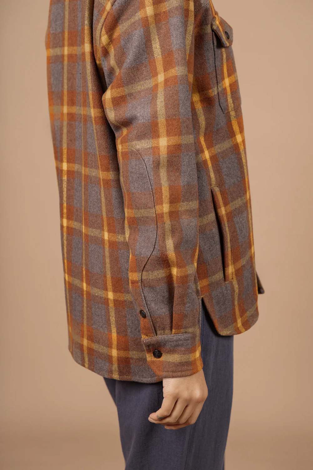 Bridge & Burn - Harlow Shirt Jacket - Sunrise Plaid - Sleeve
