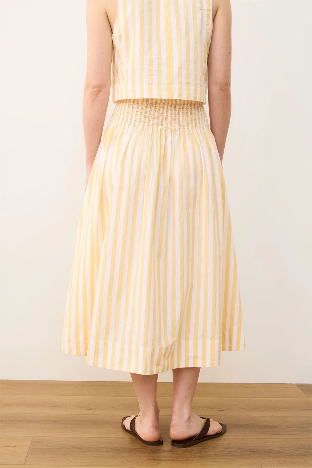 Marine Layer - Bea Midi Skirt - Marigold Stripe - Back
