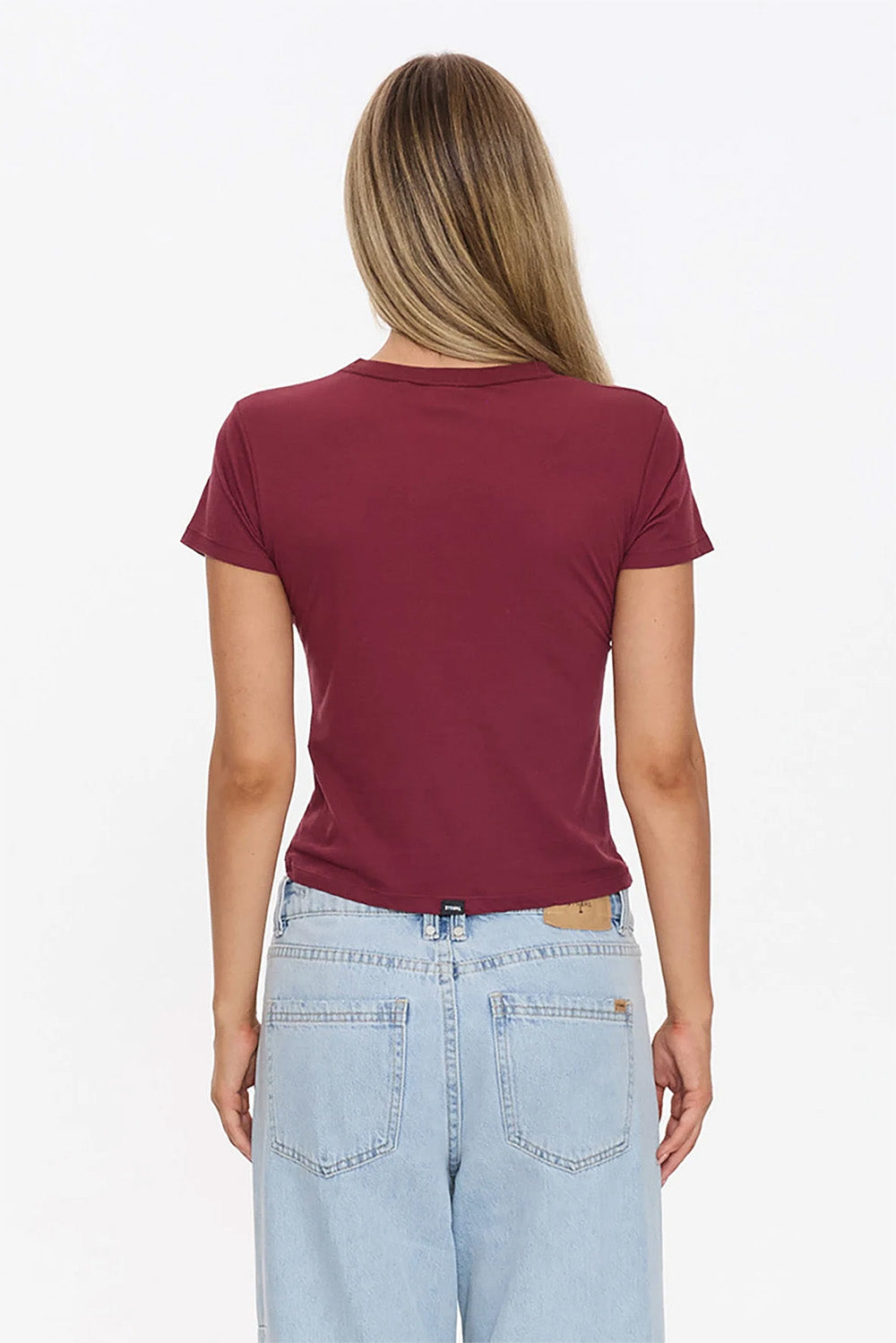 thrills boy tee garnet red back