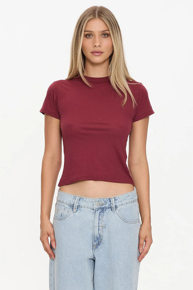 thrills boy tee garnet red front