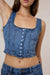 thrills good intentions denim top stoned blues detail