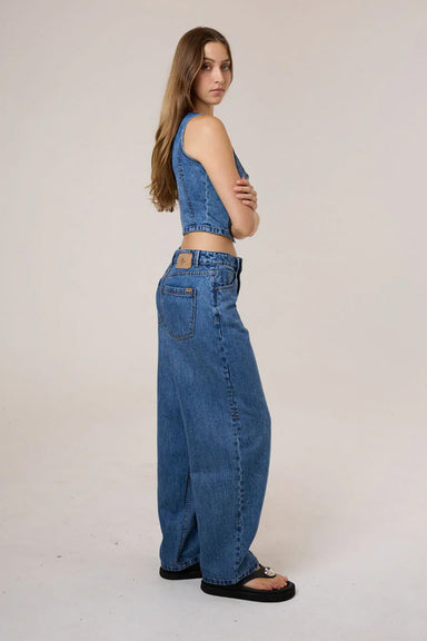 thrills good intentions denim top stoned blues side