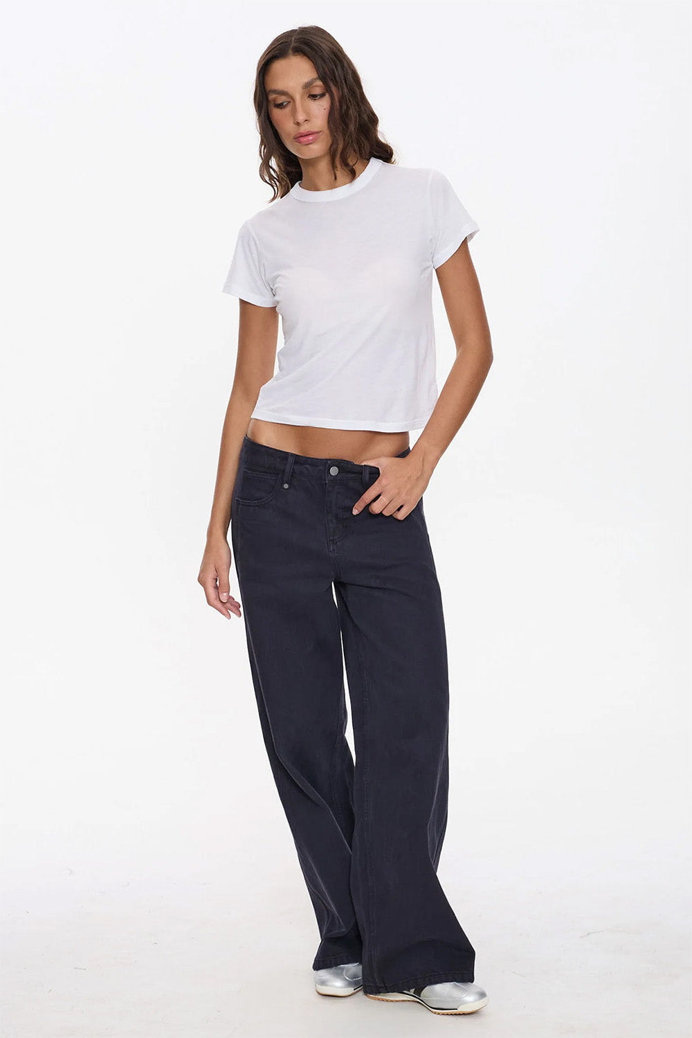 thrills maggie low rise baggy jean twilight black