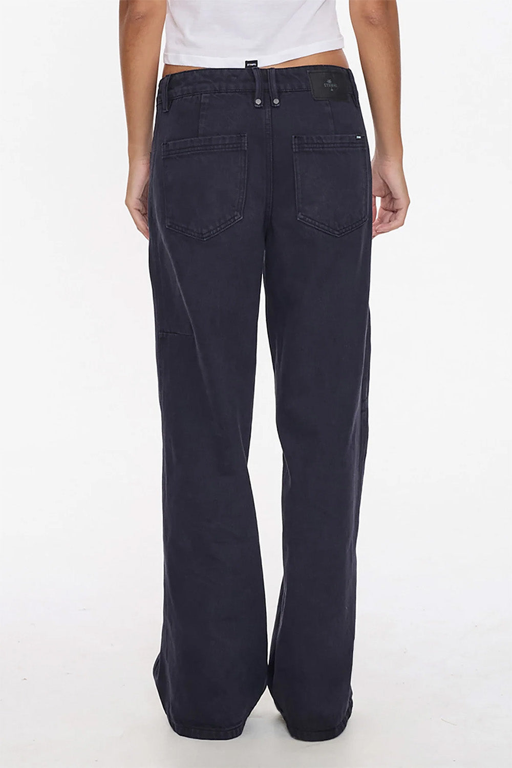 thrills maggie low rise baggy jean twilight black back