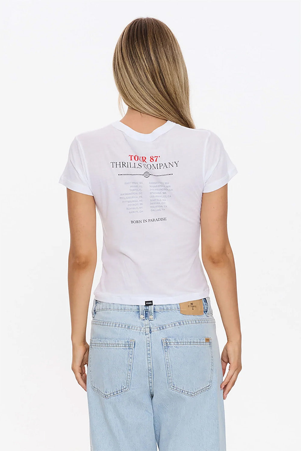 thrills metal and dust boy tee white back