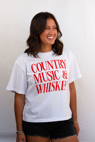 Pearl of the West - Country Music Tee - White - Front