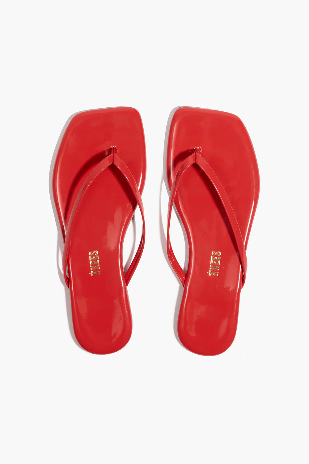 tkees square toe lily red gloss top