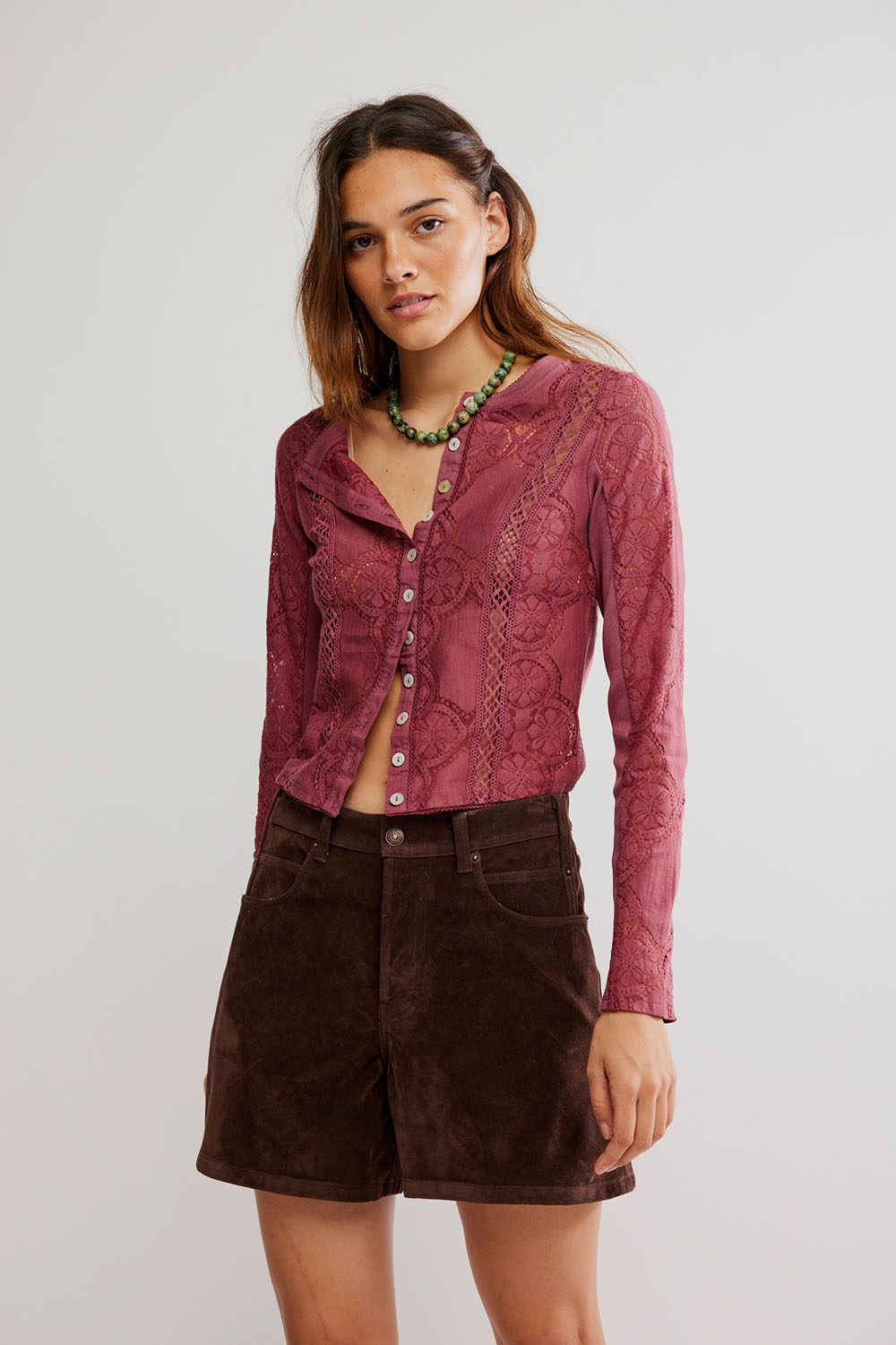 Free People - Jae Knit LS Top - Crushed Berry - Front
