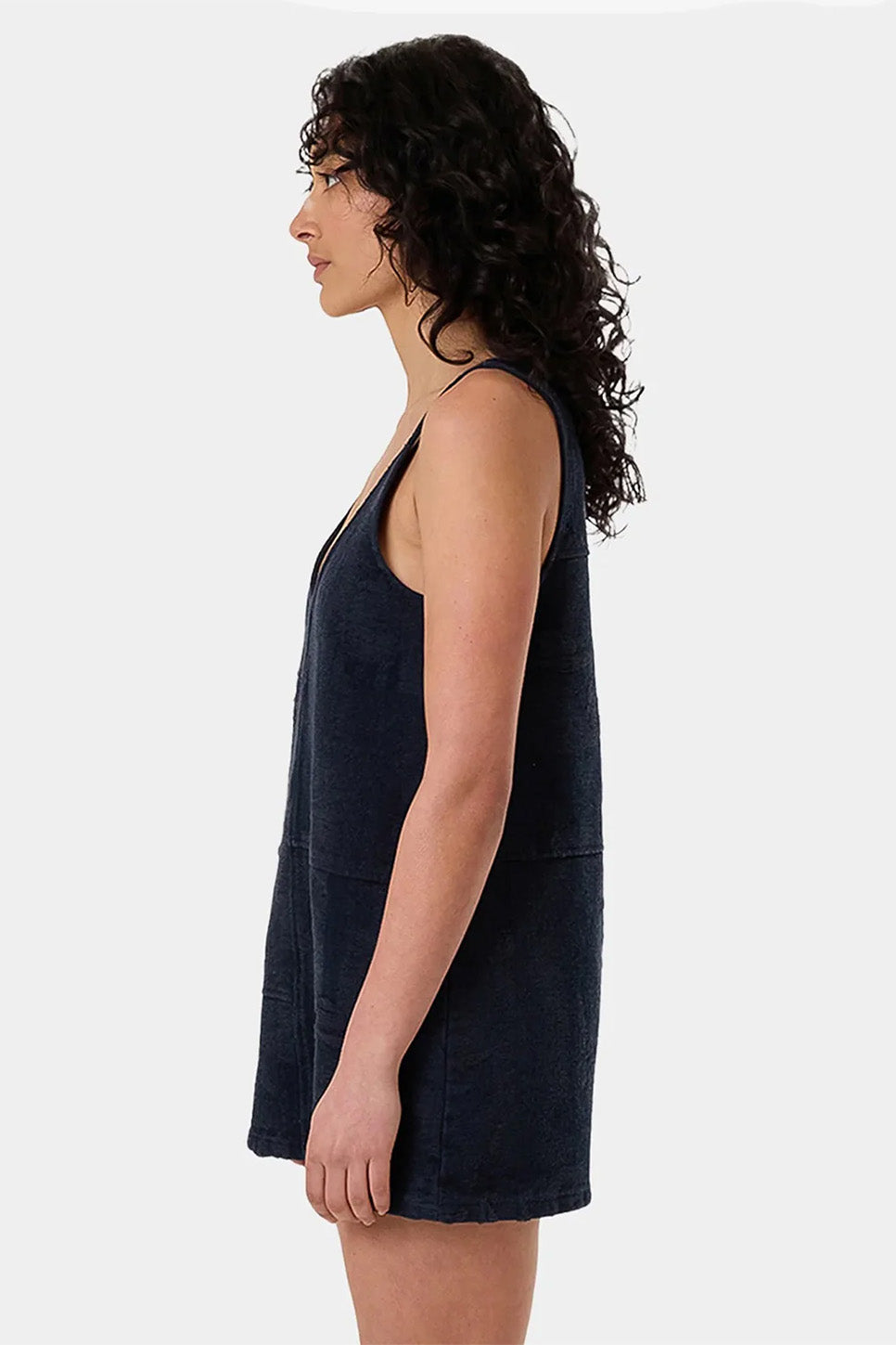 Thrills - Blends Jacquard Kai Dress - Indigo Overdye - Side