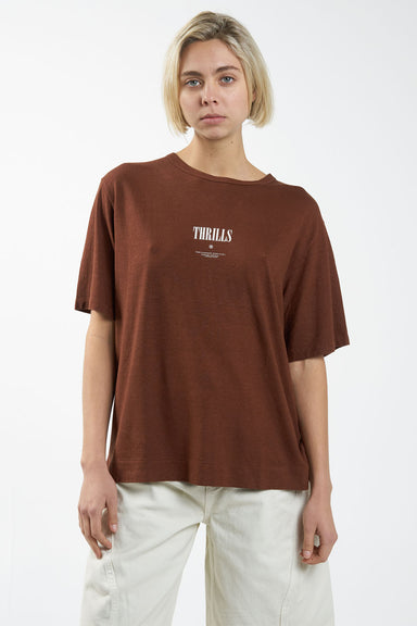 Thrills - As You Are Hemp Box Tee - Chestnut - Front
