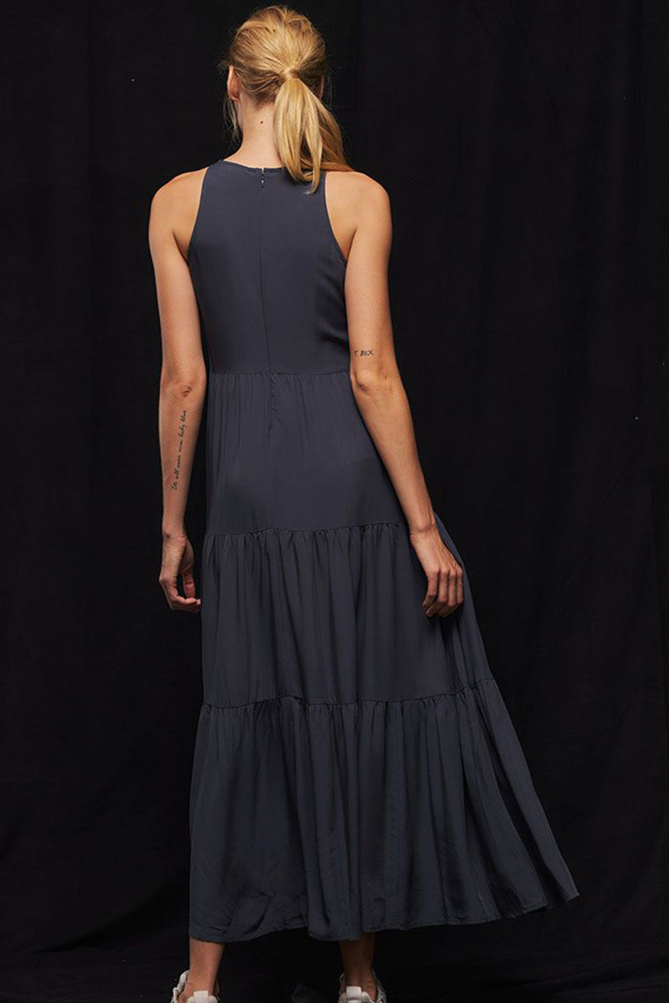 Richer Poorer - Tiered Maxi Dress - Aegean Sea - Back