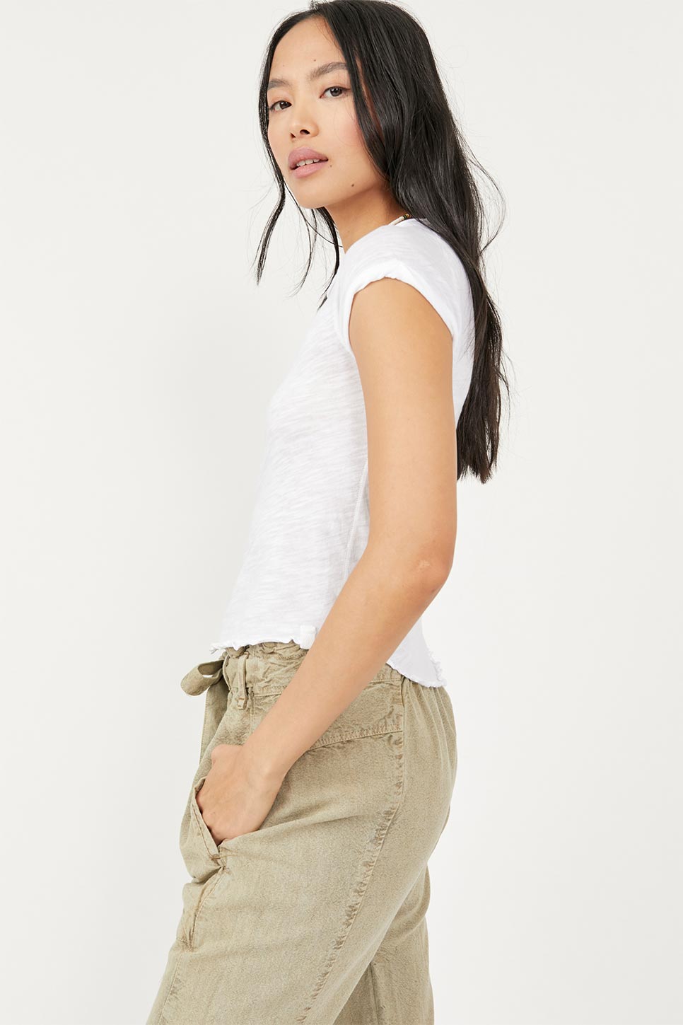 Free People - Be My Baby Tee - White - Side