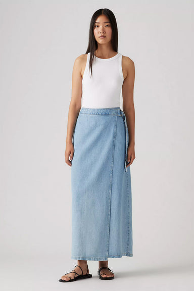 Levis - Column Wrap Skirt - Wrapped in Blue - Front