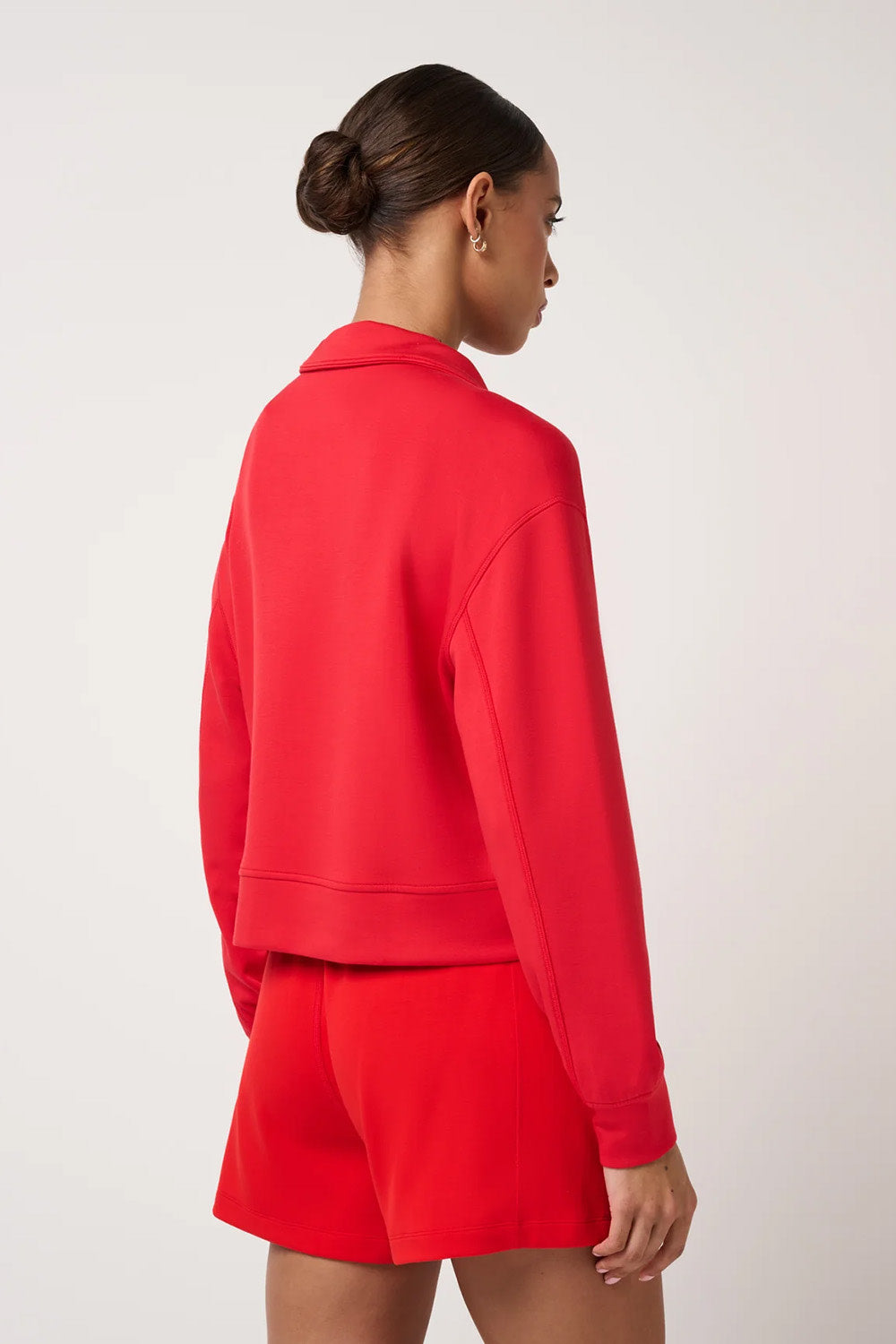 Travis Mathew Skyloft Soft 1/2 Zip 2.0 in Tomato — Back view