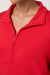 Travis Mathew Skyloft Soft 1/2 Zip 2.0 in Tomato — Collar detail view