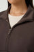 Travis Mathew Skyloft Soft 1/2 Zip 2.0 in Turkish Coffee — Collar detail view