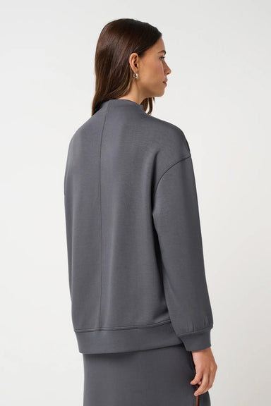 Travis Mathew Skyloft Soft Funnel Neck in Blackened Pearl — Back view