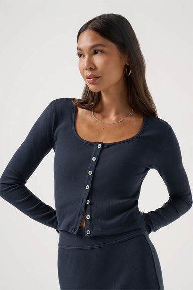 travis mathew cloud rib ls button top navy blazer profile