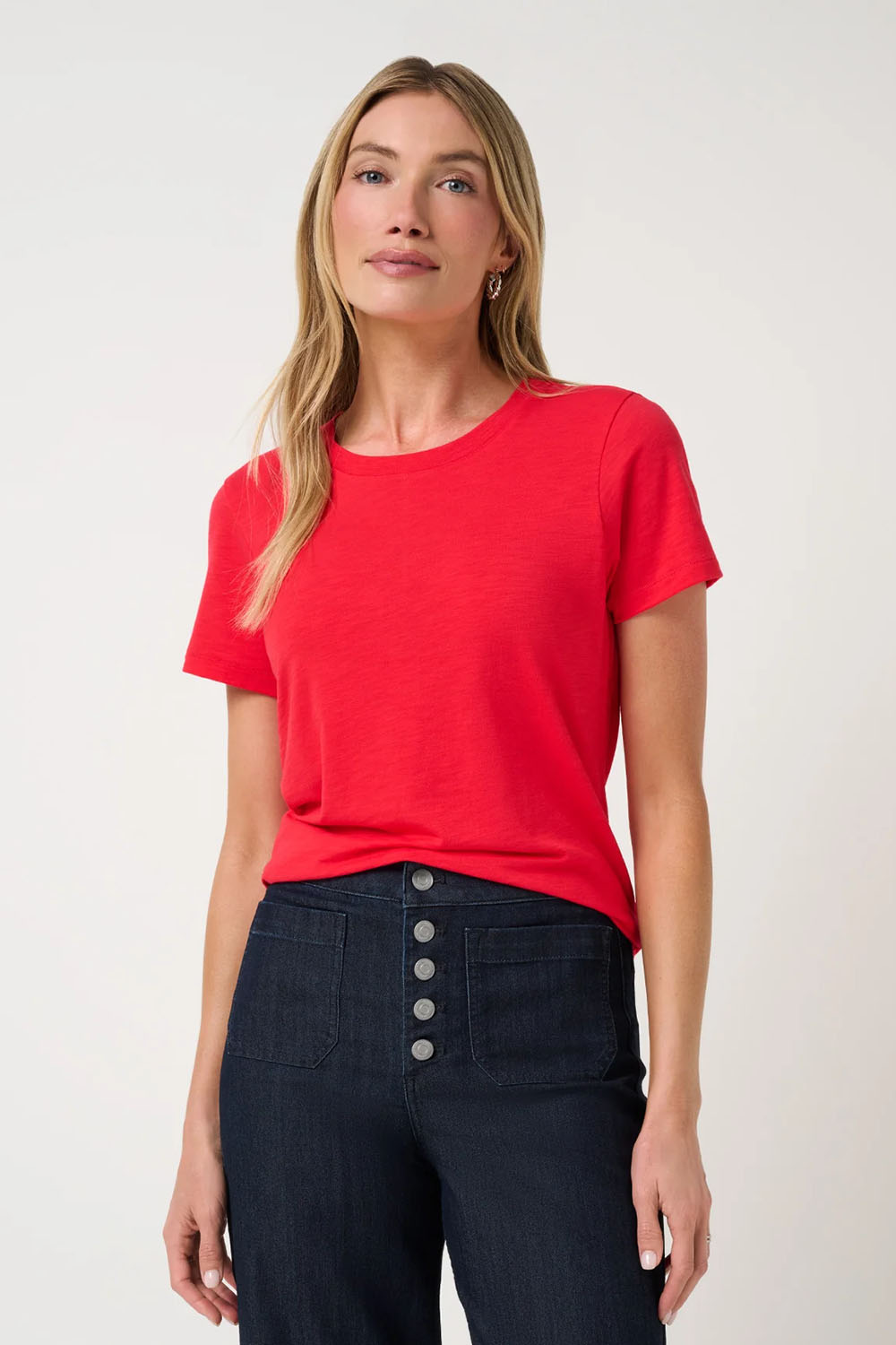 travis mathew cloud tee tomato front