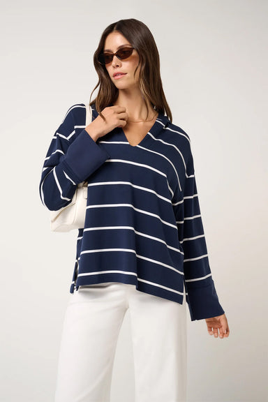 travis mathew cloud terry hood pullover navy blazer multi