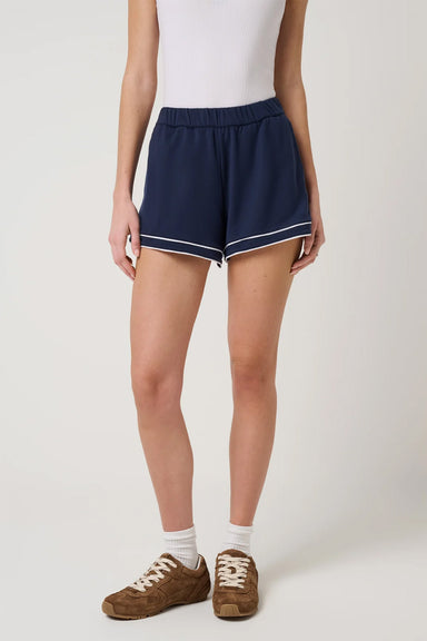 travis mathew cloud terry varsity short navy blazer front