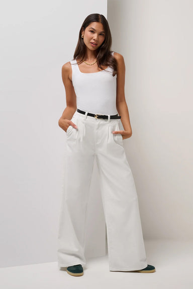 travis mathew everyday wide leg pant white