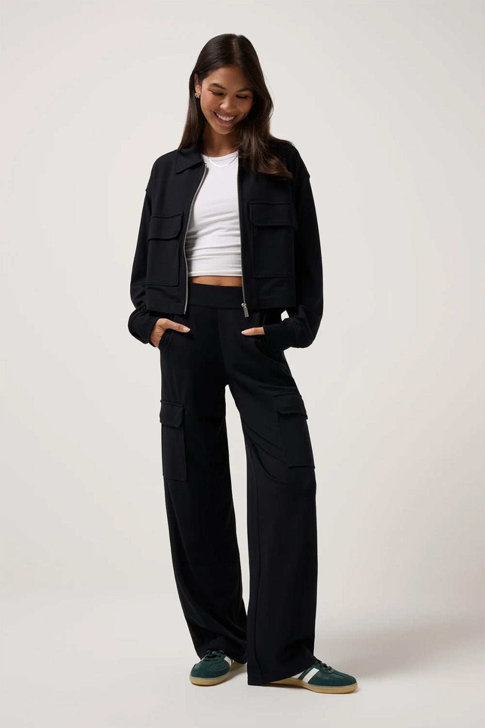 travis mathew friday doubleknit utility wide leg black