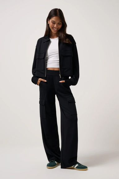 travis mathew friday doubleknit utility wide leg black