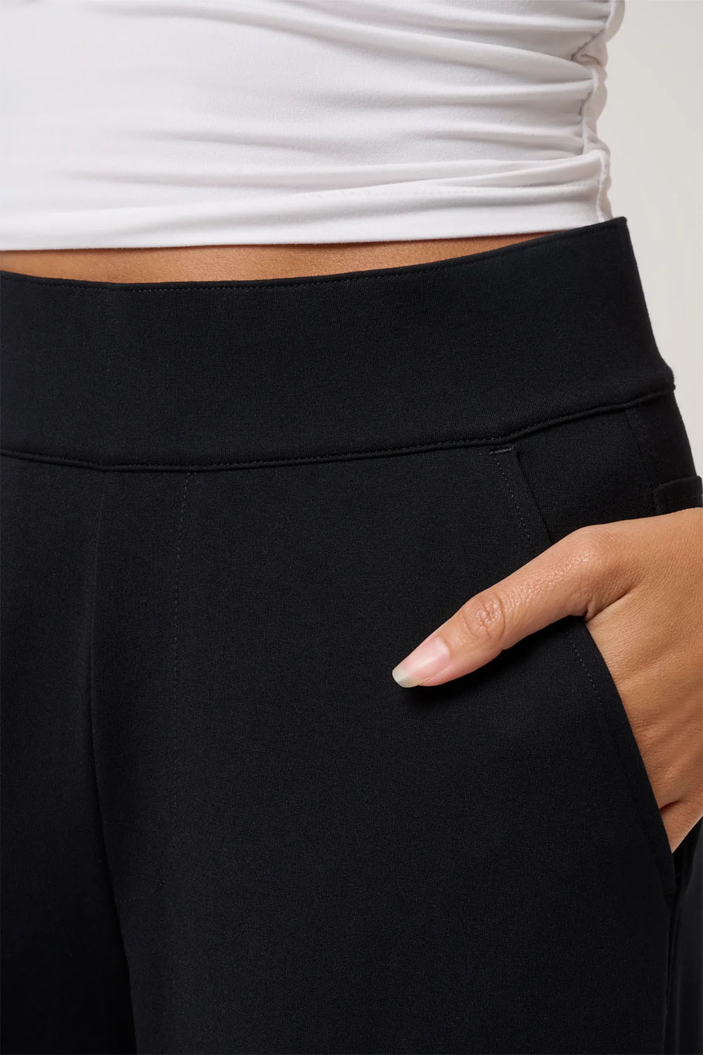 travis mathew friday doubleknit utility wide leg black pocket