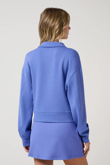 travis mathew skyloft soft 1/2 zip 2.0 baja blue back