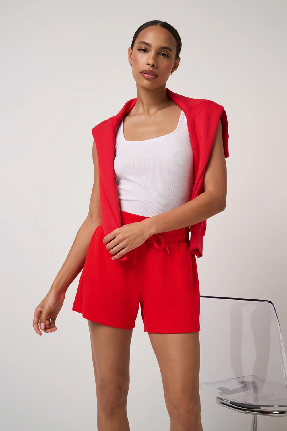 travis mathew skyloft soft tie short tomato