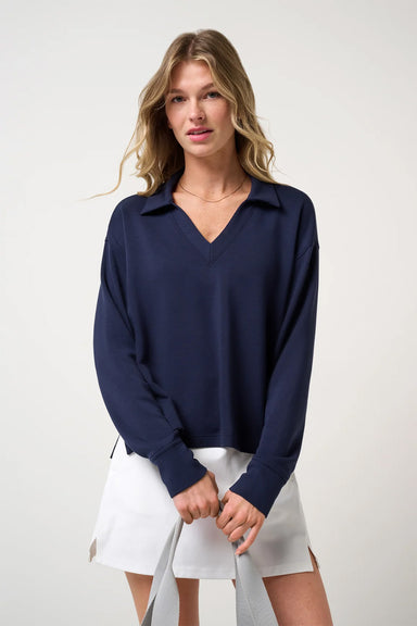 travis mathew skyloft soft vneck pullover navy blazer