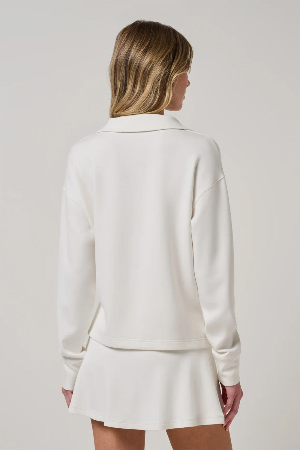 travis mathew skyloft soft vneck pullover snow white back