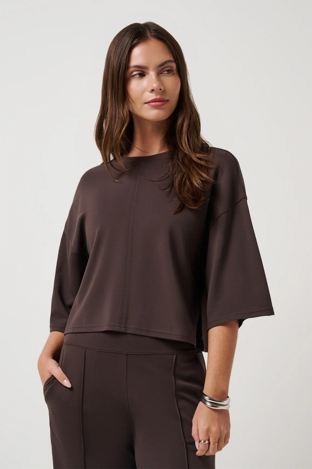 Travis Matthew - Friday Ponte Top - Coffee Grounds - Front