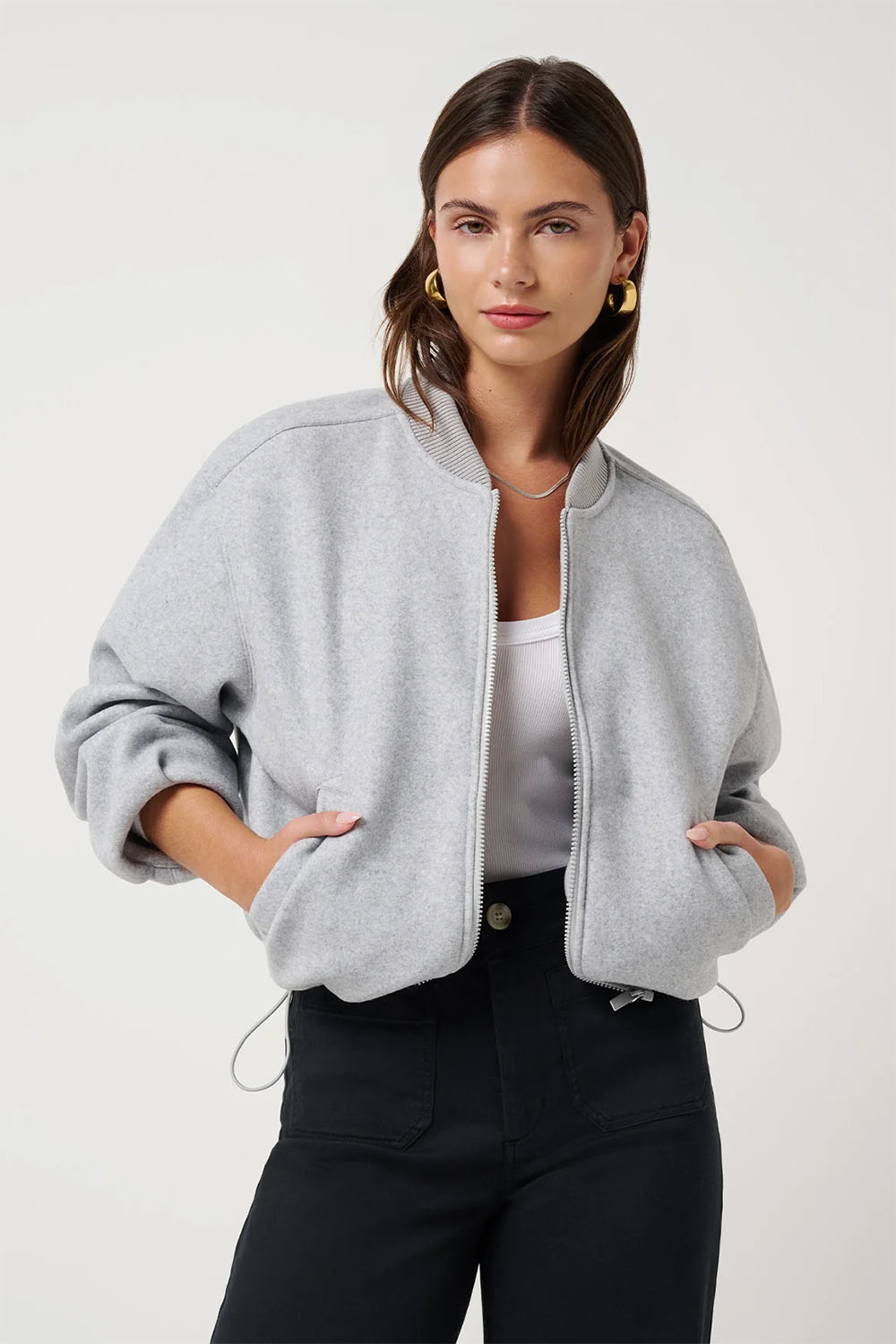 Travis Matthew - Rustic Retreat Bomber - Light Heather Grey - Front