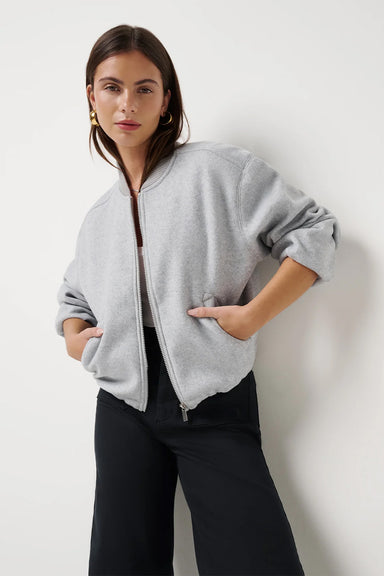 Travis Matthew - Rustic Retreat Bomber - Light Heather Grey - Profile