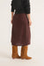 Marine Layer - Ryan Midi Slip Skirt - Black/Pinecone Cheetah - Back