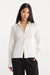 Good American - The Satin Femme Shirt - Chalk - Front