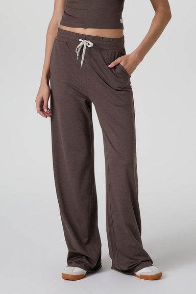Vuori - Halo Essential Wide Leg - Java Heather - Front