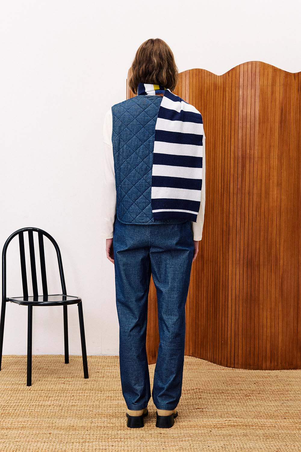 FRNCH - Baudelaire Vest - Bleu Jean - Back