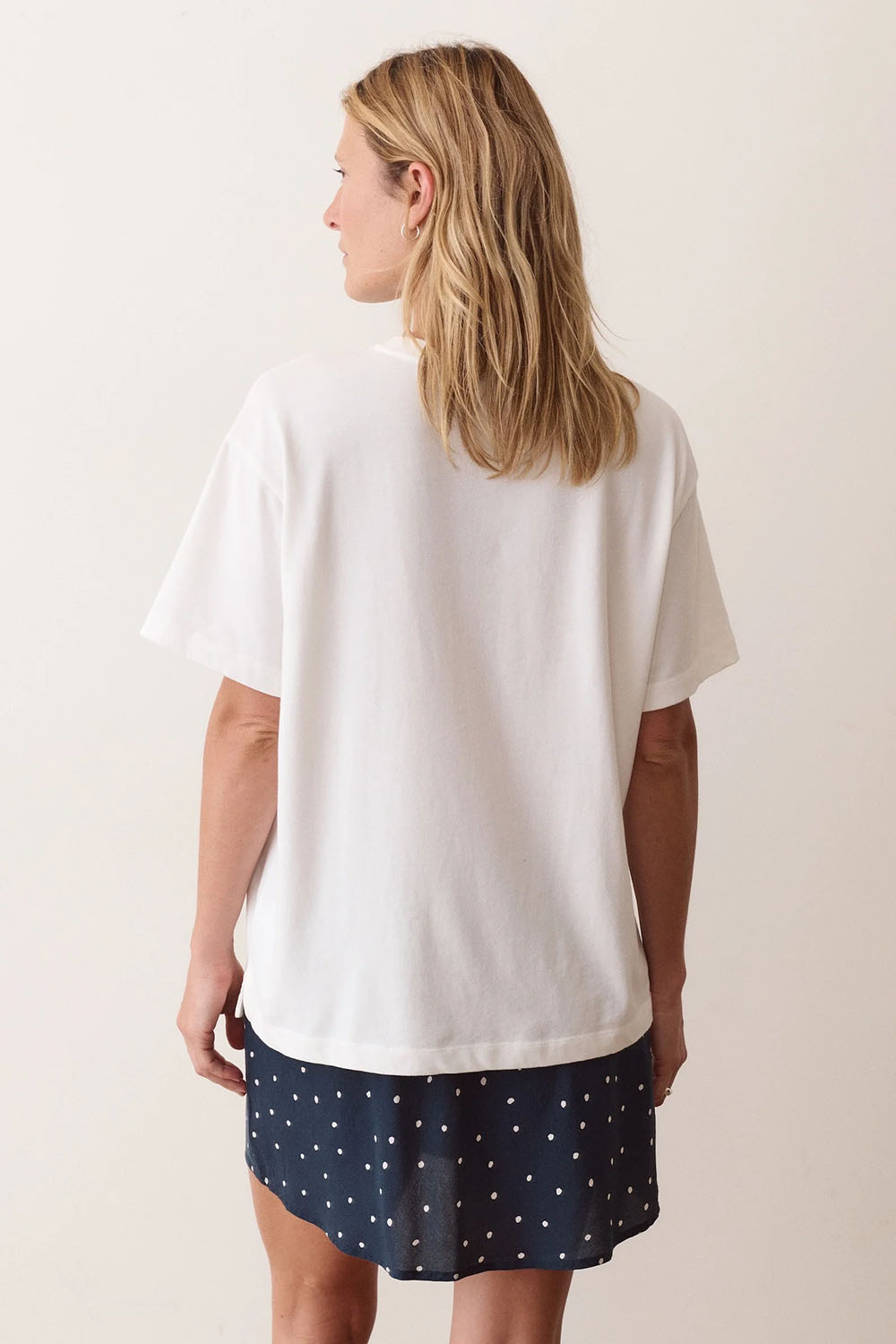 Marine Layer Miracle Jersey Crew Tee in Antique White — Back view