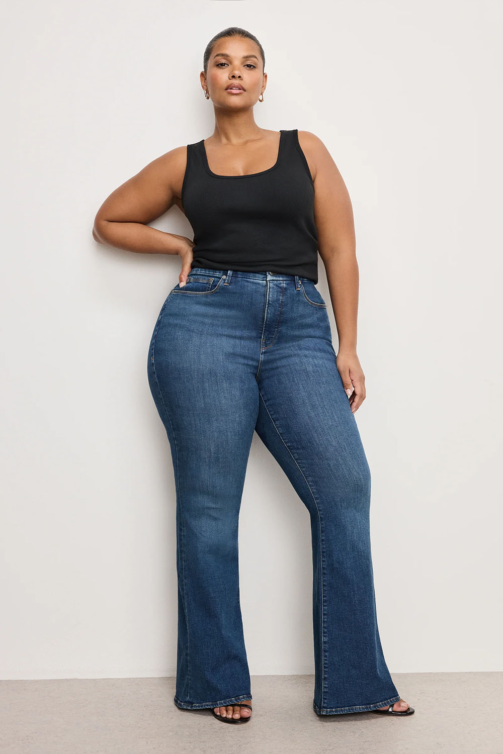 Good American - Good Legs Flare Jeans - Blue - Front